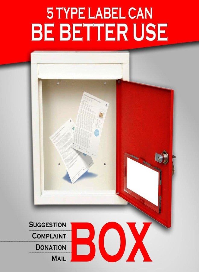 Lepose Letter Box for Home, Wall Mount Stand, Metal Wall Mount Shelf, Letter Box, Mail Box, Outdoor Mailboxes, Home Decor Items (Suggestion Box Red) - Image 3